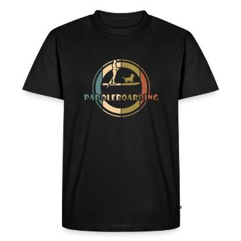 SUP chien drôle de tenue pour SUP avec chien - T-shirt Premium bio Homme - noir - Devant - Nico (187cm)