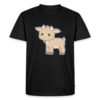 Chèvre - T-shirt Premium bio Homme - noir - Devant - Nico (187cm)