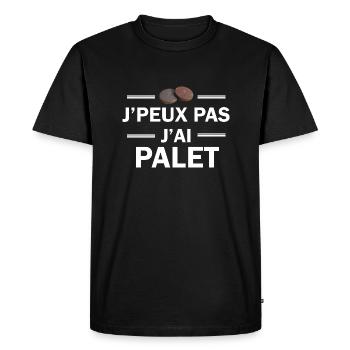 je peux pas j'ai palet - T-shirt Premium bio Homme - noir - Devant - Nico (187cm)