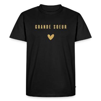 grande sœur - T-shirt Premium bio Homme - noir - Devant - Nico (187cm)