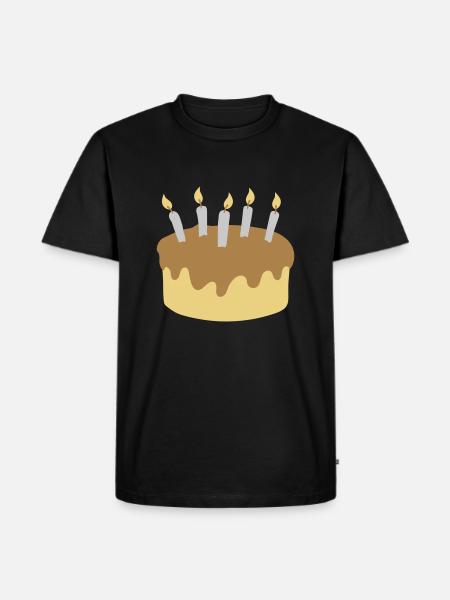 5 Candles Birthday Cake - Men's Premium Organic T-Shirt - black