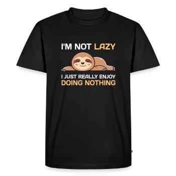 I'm not lazy - Men's Premium Organic T-Shirt - black - Front - Nico (187cm)