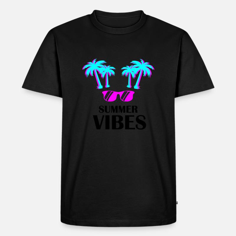 Summer Vibes - Männer Premium Bio T-Shirt - Schwarz