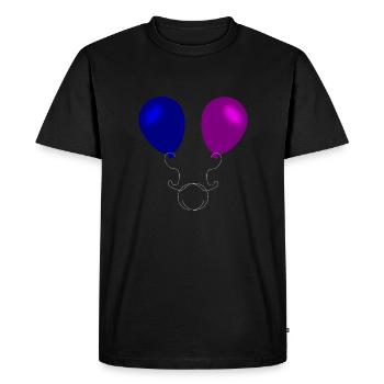 Ballon, Ballons, Fête, - T-shirt Premium bio Homme - noir - Devant - Nico (187cm)