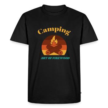 Campsite art of firewood - Men's Premium Organic T-Shirt - black - Front - Nico (187cm)