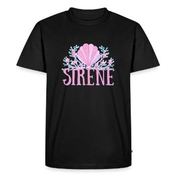 sirène couronne coquillages - T-shirt Premium bio Homme - noir - Devant - Nico (187cm)