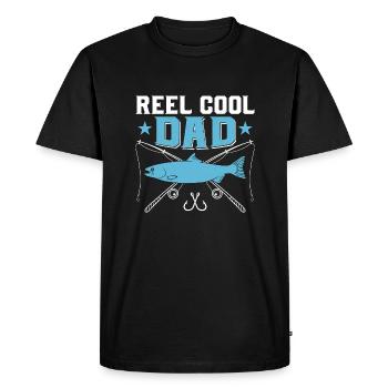 Reel Cool Papa Pêcheur pêcheur - T-shirt Premium bio Homme - noir - Devant - Nico (187cm)