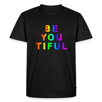 Beau mot beauté cool drôle motif de jeu de mots - T-shirt Premium bio Homme - noir - Devant - Nico (187cm)
