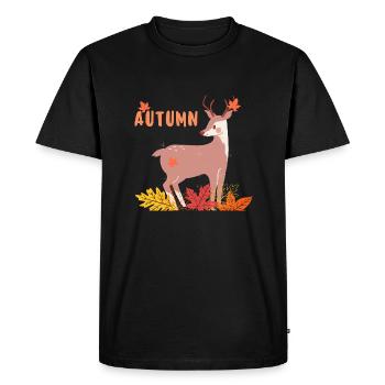 Feuille Automne Arbre Orange Automne Feuilles Saison - T-shirt Premium bio Homme - noir - Devant - Nico (187cm)