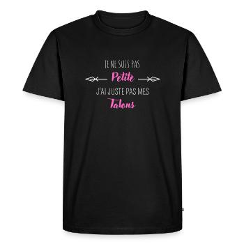 je suis pas petite j'ai juste pas mes talons - T-shirt Premium bio Homme - noir - Devant - Nico (187cm)