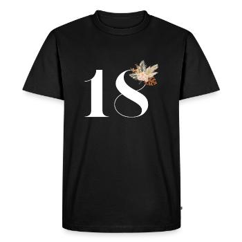 18th Anniversary Flowers (Gift of 18 years) - Men's Premium Organic T-Shirt - black - Front - Nico (187cm)