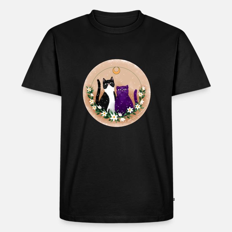 Zwei Katzen - Männer Premium Bio T-Shirt - Schwarz
