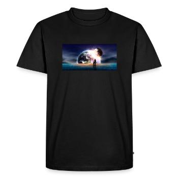 Moon Falls Wide - Men's Premium Organic T-Shirt - black - Front - Nico (187cm)