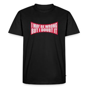 Je peux me tromper - T-shirt Premium bio Homme - noir - Devant - Nico (187cm)