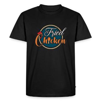 Poulet frit Poulet gras frit - T-shirt Premium bio Homme - noir - Devant - Nico (187cm)