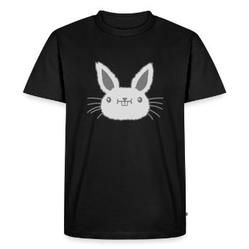 Petit visage de lapin kawaii - T-shirt Premium bio Homme - noir - Devant - Nico (187cm)