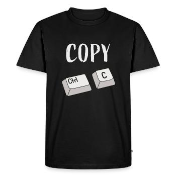 Ctrl C Copy - Men's Premium Organic T-Shirt - black - Front - Nico (187cm)