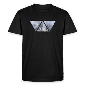 Forest Fog Triangle Photo Winter Snow Gift - Men's Premium Organic T-Shirt - black - Front - Nico (187cm)