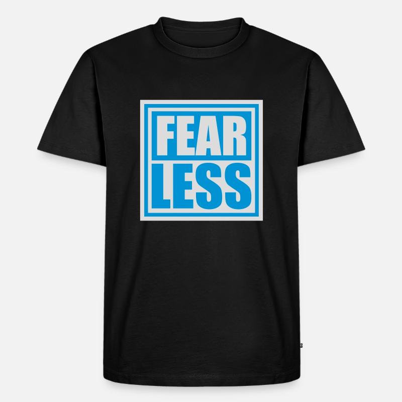 fearless Text Zitat Design - Männer Premium Bio T-Shirt - Schwarz