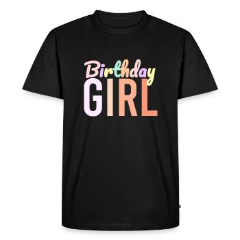 Fille d’anniversaire - T-shirt Premium bio Homme - noir - Devant - Nico (187cm)