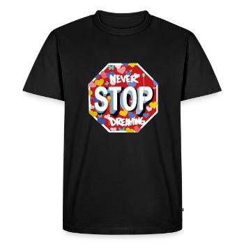 Never stop dreaming - dream - T-shirt Premium bio Homme - noir - Devant - Nico (187cm)
