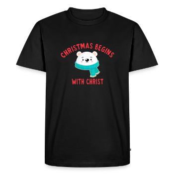 Christmas Begins With Christ - T-shirt Premium bio Homme - noir - Devant - Nico (187cm)