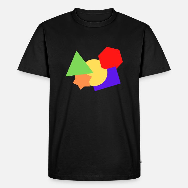 Formen bunt - Männer Premium Bio T-Shirt - Schwarz