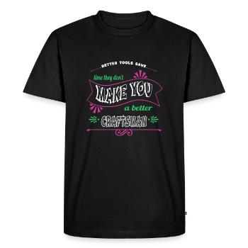 Humour charpentier blagues drôle menuisier papadesign - T-shirt Premium bio Homme - noir - Devant - Nico (187cm)