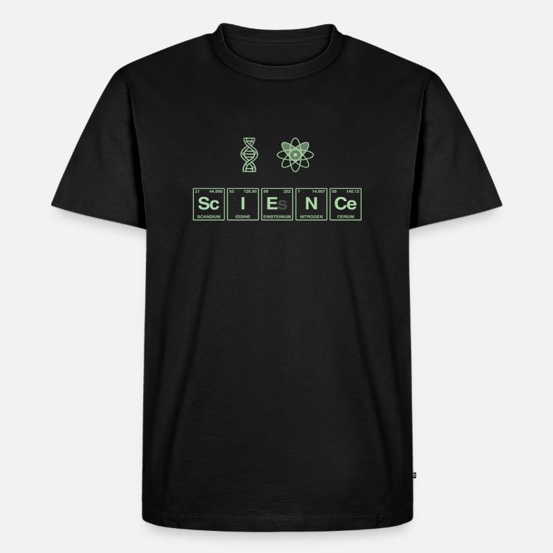 I LOVE SCIENCE - Elemente Perdiodensystem - Männer Premium Bio T-Shirt - Schwarz