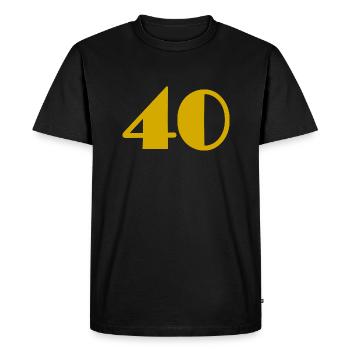 40. 40 ANS. 40e ANNIVERSAIRE. ANNIVERSAIRE 40 ANS. - T-shirt Premium bio Homme - noir - Devant - Nico (187cm)