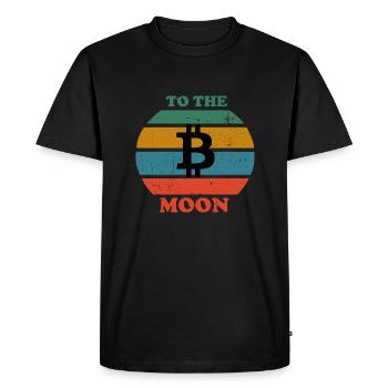 BTC Bitcoin To the Moon Retro - Men's Premium Organic T-Shirt - black - Front - Nico (187cm)