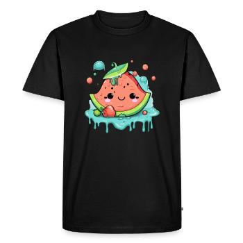 Eli watermelon Kawaii - Men's Premium Organic T-Shirt - black - Front - Nico (187cm)