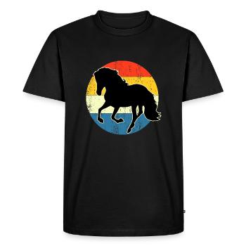 Vintage Retro Horse Sunset For Horse Lovers - Men's Premium Organic T-Shirt - black - Front - Nico (187cm)