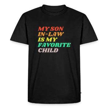 My son in law - Men's Premium Organic T-Shirt - black - Front - Nico (187cm)