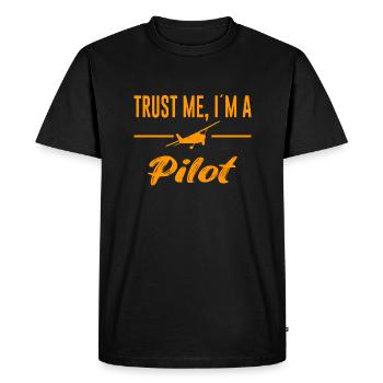 Le pilote dit avion - T-shirt Premium bio Homme - noir - Devant - Nico (187cm)