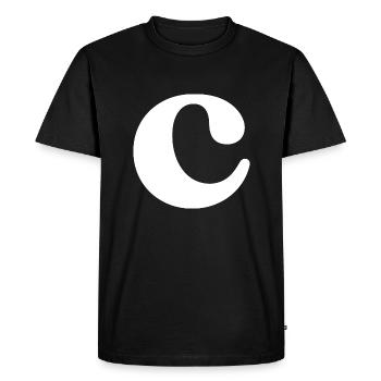 Lettre c - T-shirt Premium bio Homme - noir - Devant - Nico (187cm)