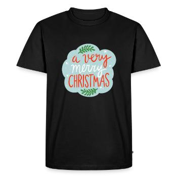 Christmas sticker - Men's Premium Organic T-Shirt - black - Front - Nico (187cm)