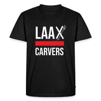 Laax Carvers - Men's Premium Organic T-Shirt - black - Front - Nico (187cm)