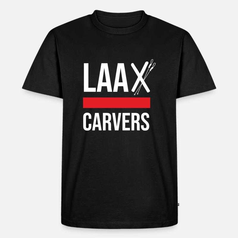 Laax Carvers - Männer Premium Bio T-Shirt - Schwarz