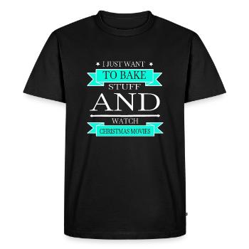 Dino Bike Moon Dinosaur Moon Christmas Tree Pastry - Men's Premium Organic T-Shirt - black - Front - Nico (187cm)