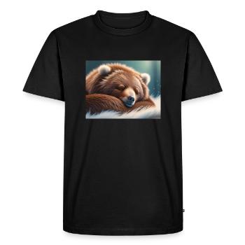 Animaux mignons en hibernation – ours brun - T-shirt Premium bio Homme - noir - Devant - Nico (187cm)