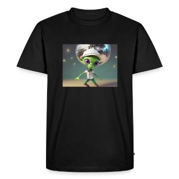 cute little green retro vintage alien everyday - Men's Premium Organic T-Shirt - black - Front - Nico (187cm)