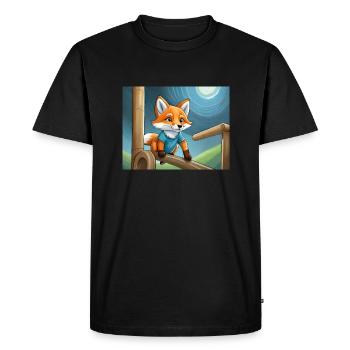 mignon petit renard démon vie quotidienne - aire de jeux - T-shirt Premium bio Homme - noir - Devant - Nico (187cm)
