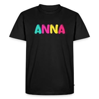 Nom - Anna - T-shirt Premium bio Homme - noir - Devant - Nico (187cm)