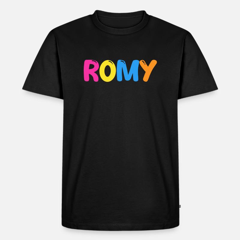 Name - Romy - Männer Premium Bio T-Shirt - Schwarz