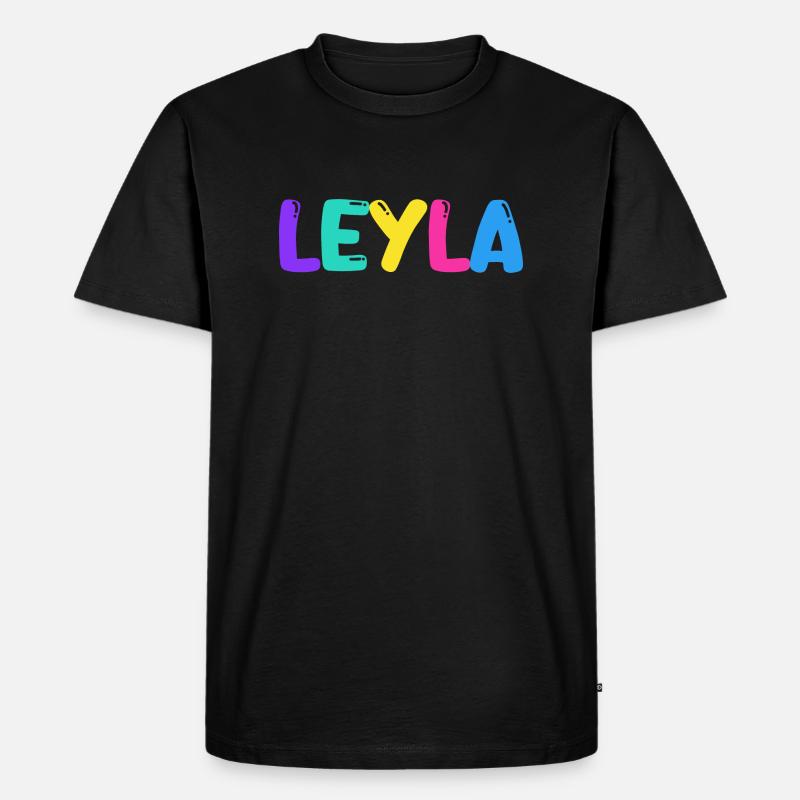 Name - Leyla - Männer Premium Bio T-Shirt - Schwarz