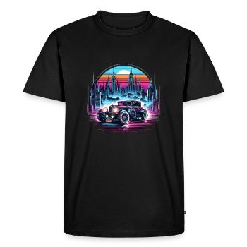 Vintage American and Sports Car - Men's Premium Organic T-Shirt - black - Front - Nico (187cm)