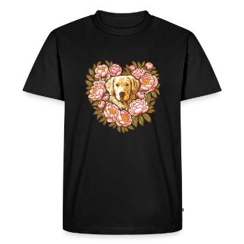 Goldie and Peonies - Men's Premium Organic T-Shirt - black - Front - Nico (187cm)