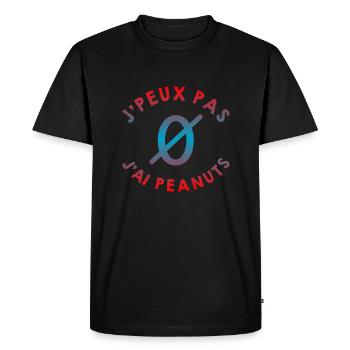 j'peux pas, j'ai peanuts - T-shirt Premium bio Homme - noir - Devant - Nico (187cm)