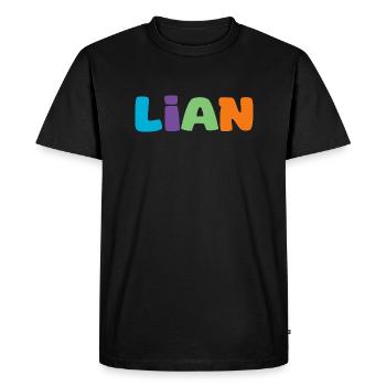 Nom - Lian - T-shirt Premium bio Homme - noir - Devant - Nico (187cm)